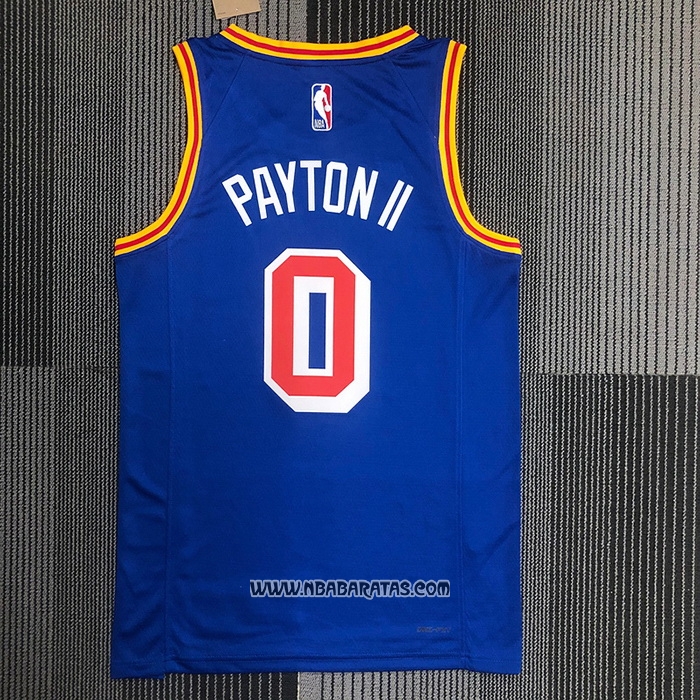 Camiseta Golden State Warriors Gary Payton II #0 75th Anniversary Azul